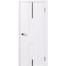 Дверь межкомнатная Дубрава Сибирь Флор КРОКУС белая, стекло черное